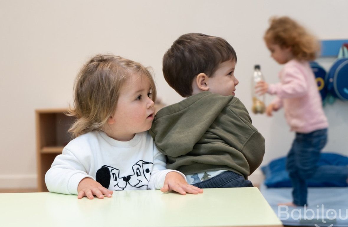 Trois enfants en crèche de Babilou 